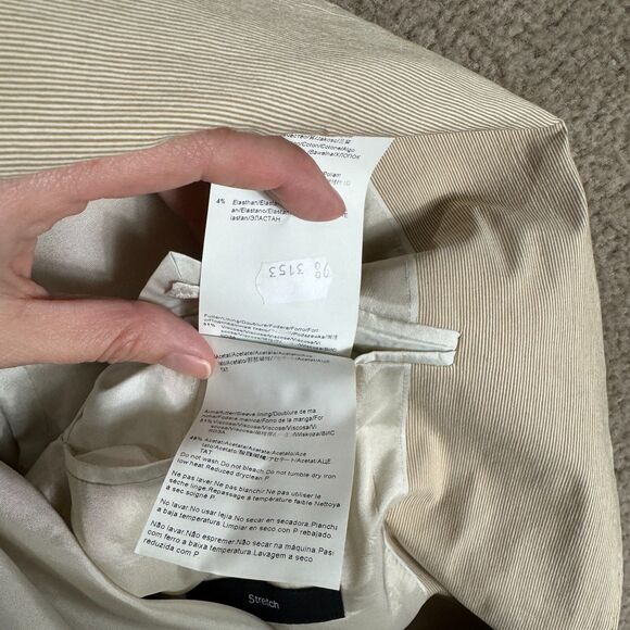 Hugo Boss Sharp1 Blazer Sport Coat‎ Mens 40 Long Tan Stretch Pinstriped Jacket - Picture 13 of 15